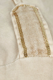 Product shot of the Maggie Denim Jacket in colour Natural, detail
