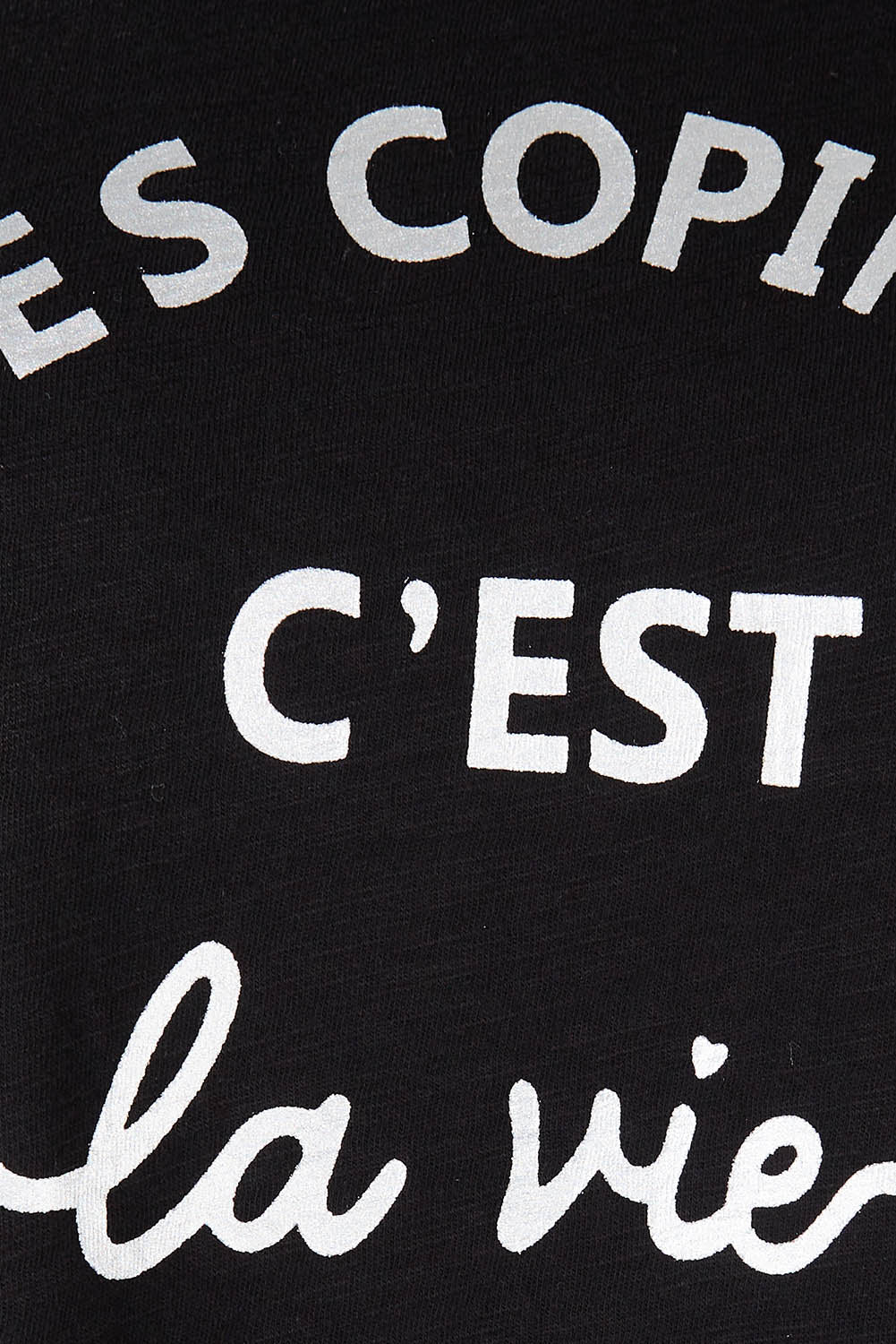 Product shot of the Les Copines L/S Tin colourShirt - Black (Black), detail