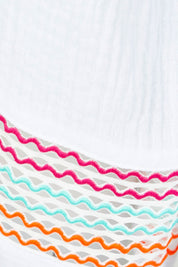 Product shot of the Byron Ciao Cotton Dress in colour White (White), detail