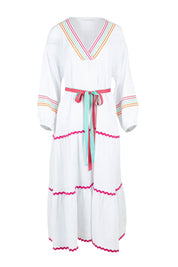 Product shot of the Byron Ciao Cotton Dress in colour White (White), from the front