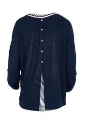 Product shot of the C'est La Vie 2 In 1 in colour Navy (Blue), from the back
