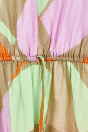 Product shot of the Grazia Mio Cotton Dress in colour Stone, detail