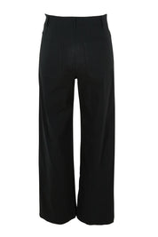 Product shot of The Marine Wide Leg Pant in colour Black (Black), from the back