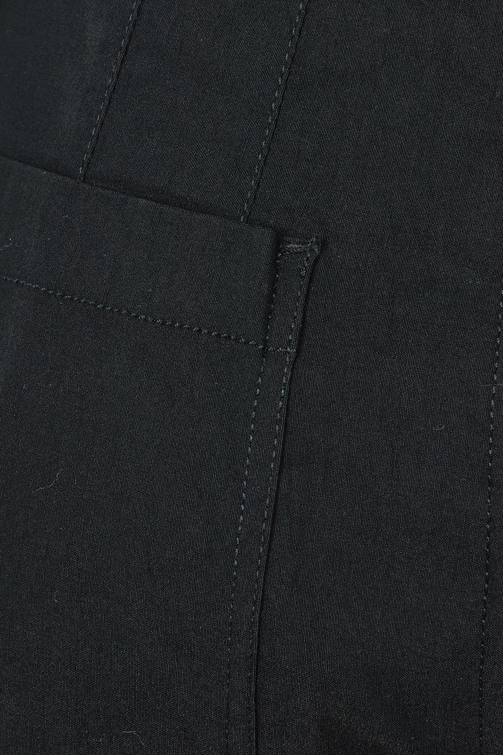 Product shot of The Marine Wide Leg Pant in colour Black (Black), detail