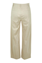 Product shot of The Marine Wide Leg Pant in colour Natural, from the back