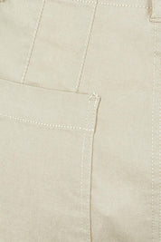 Product shot of The Marine Wide Leg Pant in colour Natural, detail