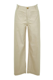 Product shot of The Marine Wide Leg Pant in colour Natural, from the front