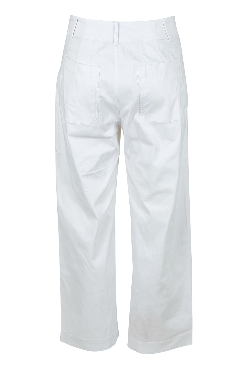 Product shot of The Marine Wide Leg Pant in colour White (White), from the back