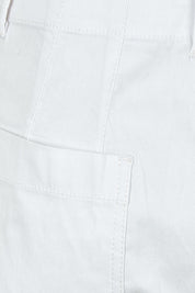 Product shot of The Marine Wide Leg Pant in colour White (White), detail