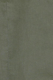 Product shot of the Retro Denim Jacket in colour Washkhaki (Green), detail