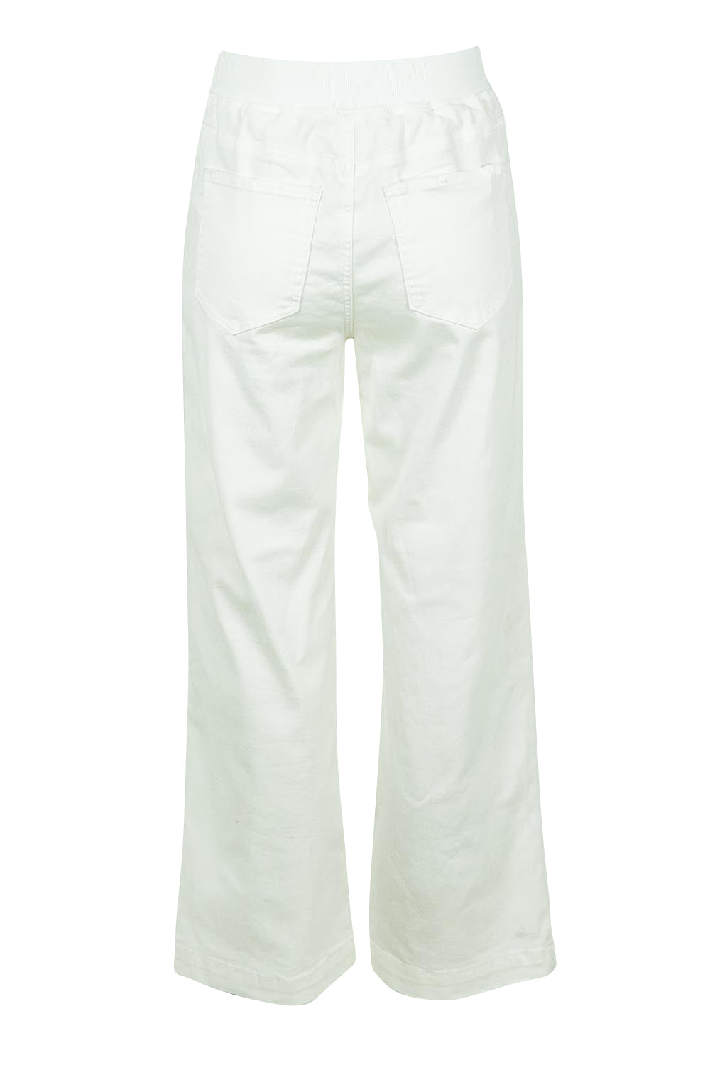 Product shot of the Carpenter Wide Leg Jean in colour Ivory, from the back