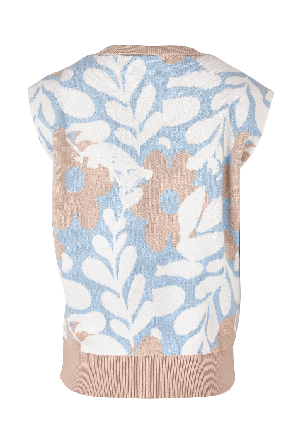 Product shot of the Pasadena Vest in colour Blue (Blue), from the back