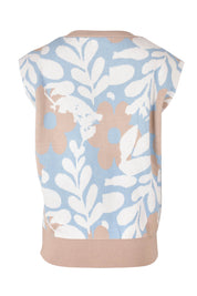 Product shot of the Pasadena Vest in colour Blue (Blue), from the back