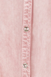 Product shot of the Paige Garment Washed Shirt in colour Washpink (Pink), detail