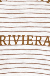 Product shot of the Riviera Cotton Blend Tee in colour Natural, detail