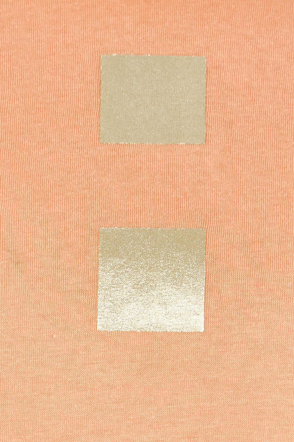 Product shot of the Be Square Cotton Blend Tee in colour Melon, detail