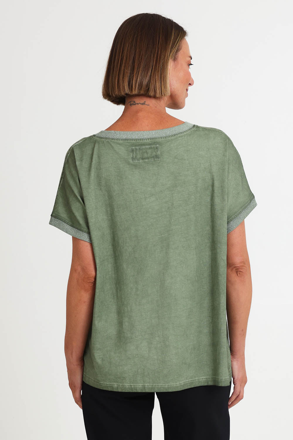 The Sienna Linen Blend Tee - Olive