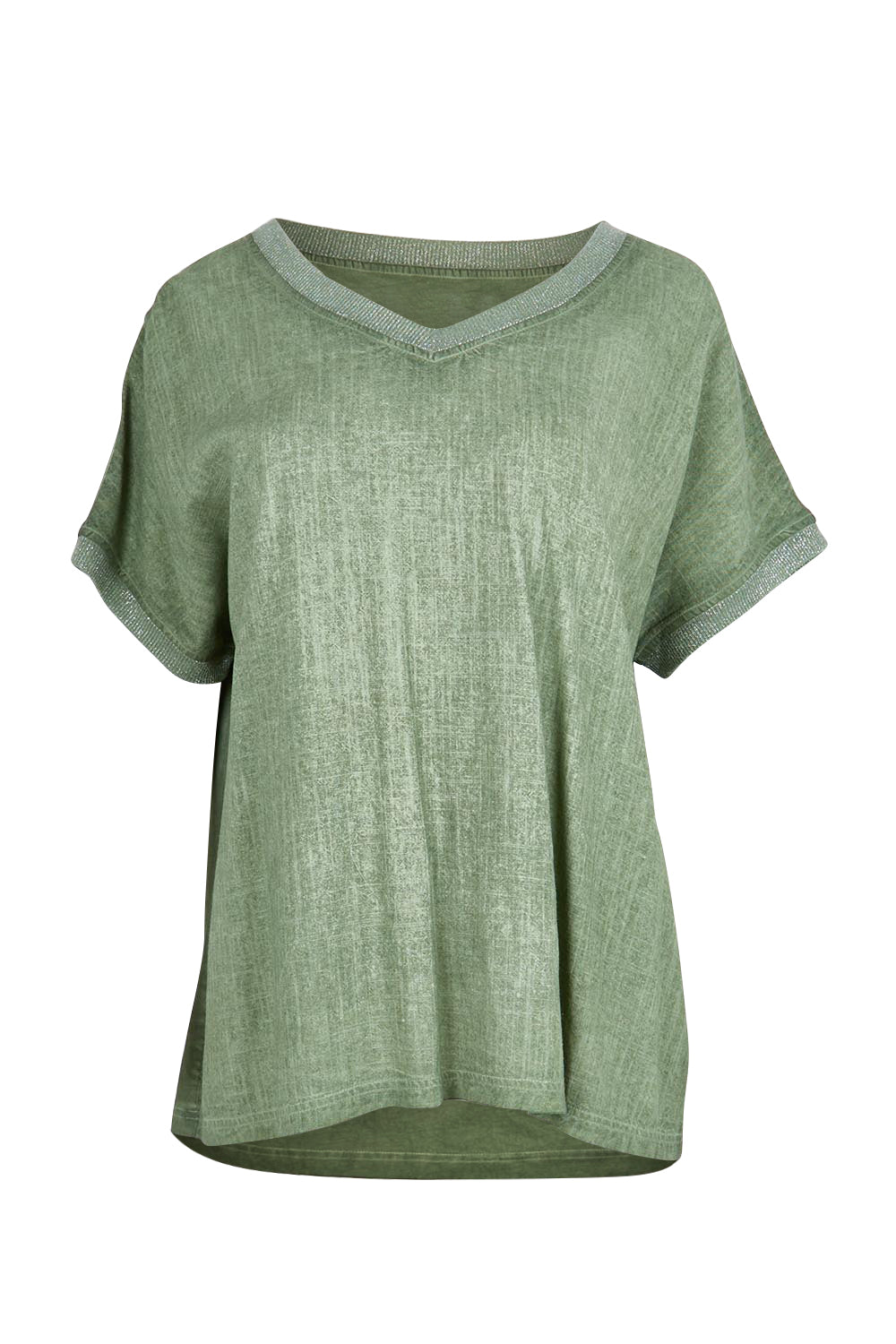 The Sienna Linen Blend Tee - Olive