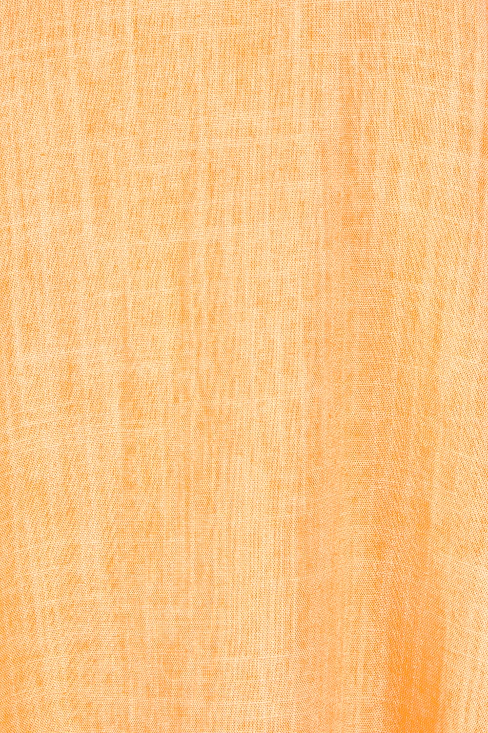 Product shot of The Sienna Linen Blend Tee in colour Orange, detail