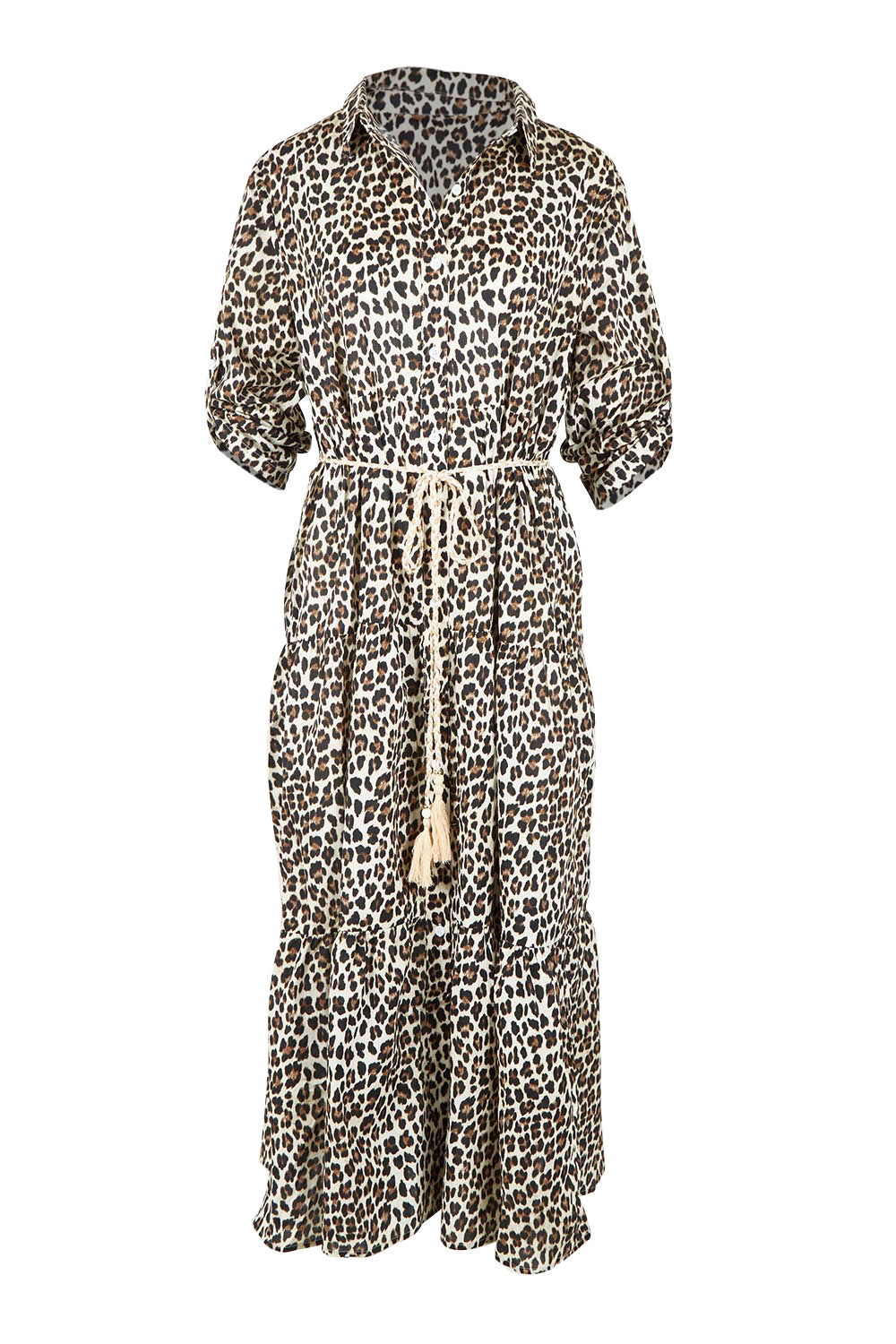 Product shot of the Le Marais Cotton Dress in colour Animal, detail