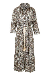 Product shot of the Le Marais Cotton Dress in colour Animal, from the front