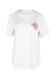 Product shot of the Caffe Cotton Tin colourShirt - Ivory (White), from the front