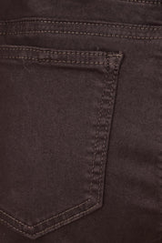 Product shot of the Isabella Cotton Pant - Chocolate in colour Chocolate, showing detail