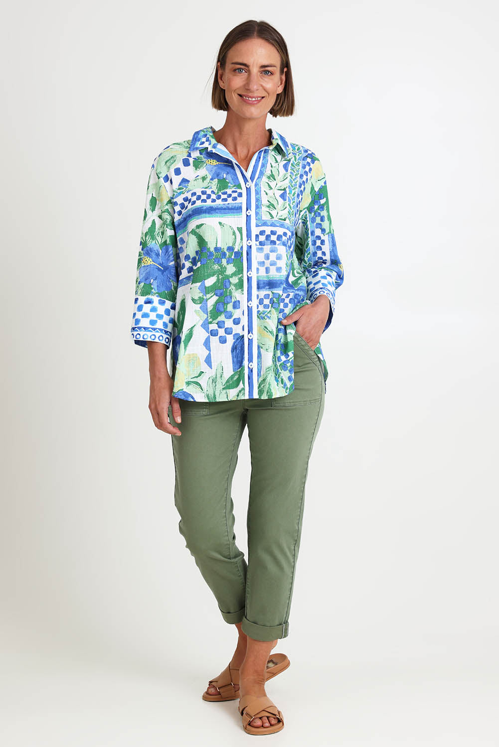 Isabella Cotton Pant - Khaki