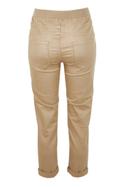 Product shot of the Isabella Cotton Pant in colour Nutmeg, from the back