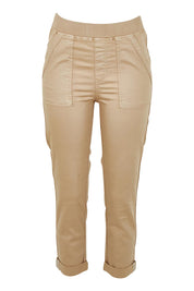 Product shot of the Isabella Cotton Pant in colour Nutmeg, from the front