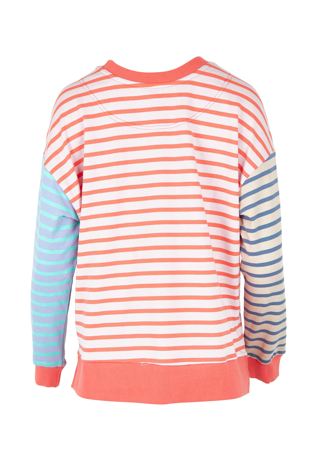 Product shot of the Maxwell Cotton Blend Summer Sweat in colour Multi, from the back
