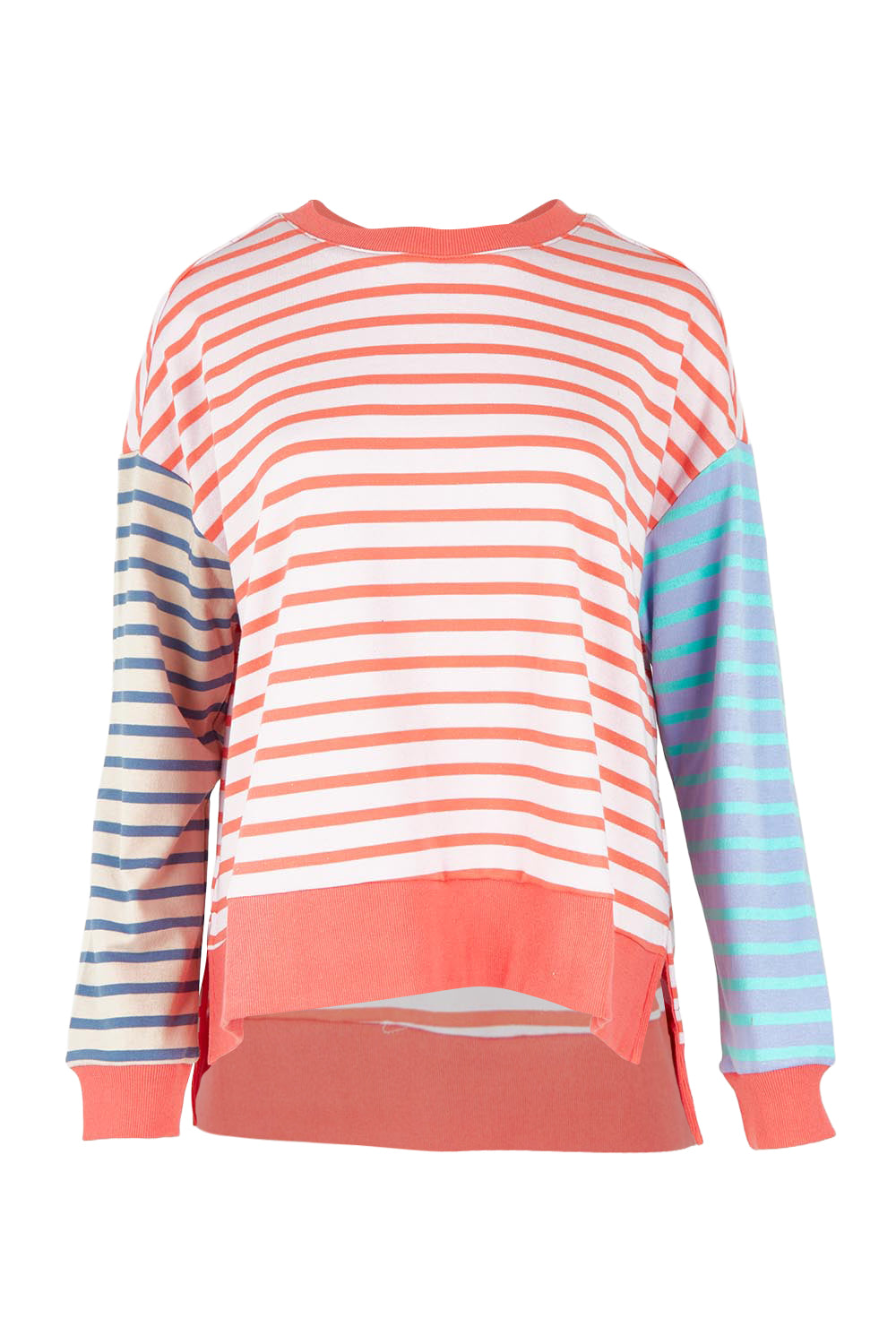 Product shot of the Maxwell Cotton Blend Summer Sweat in colour Multi, from the front