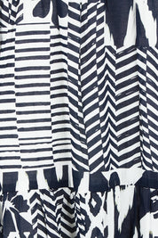 Product shot of the Calabasas Cotton Dress in colour Navy (Blue), detail