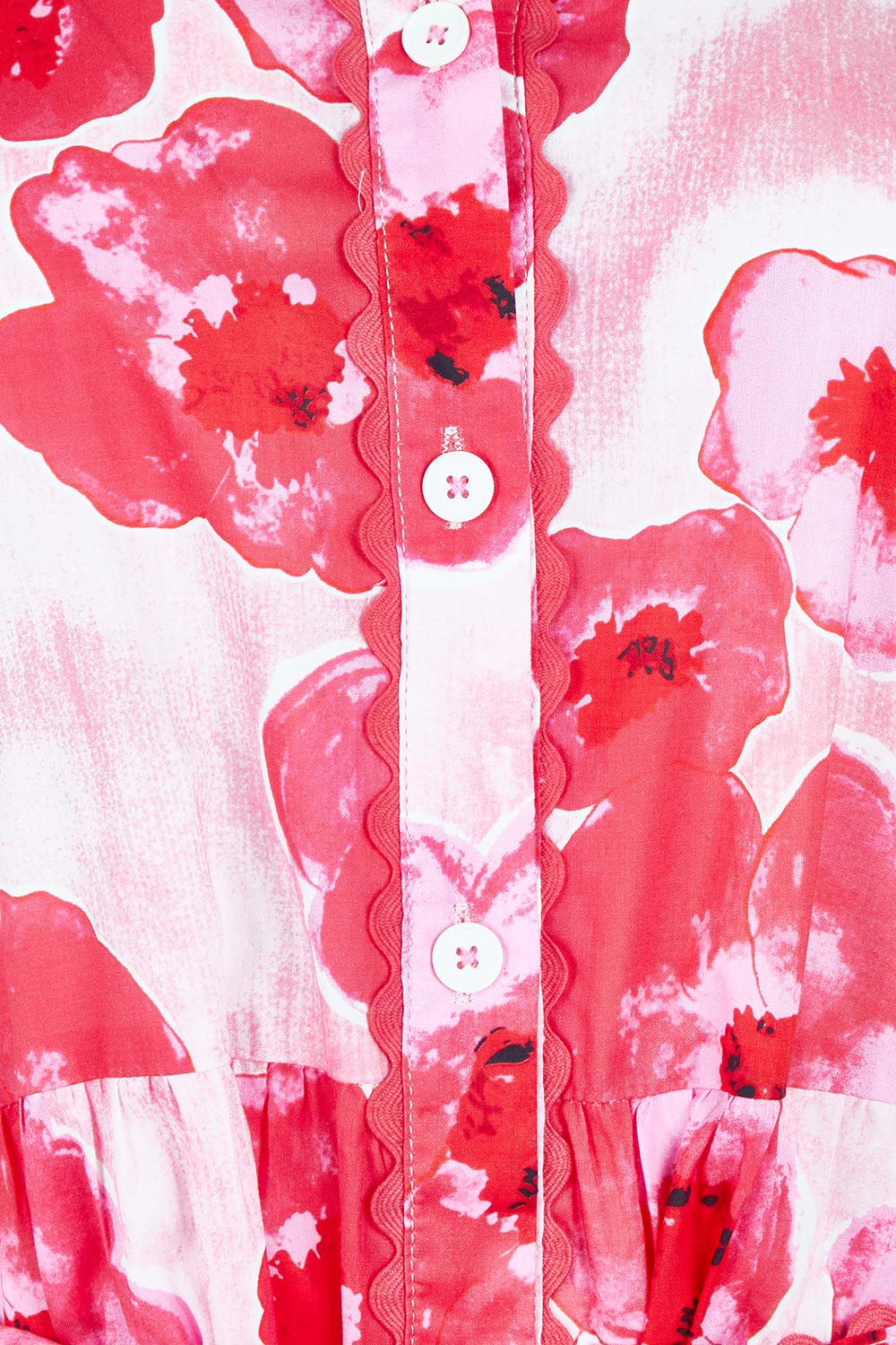 Product shot of the Pink Poppies Cotton Dress in colour Pink (Pink), detail