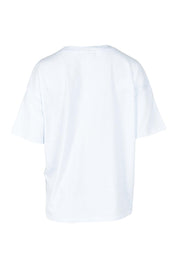 Product shot of the Sequin Christmas Tree Cotton Tee in colour White (White), from the back