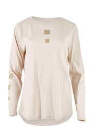 Product shot of the Heart Square Tee in colour Natural, from the front