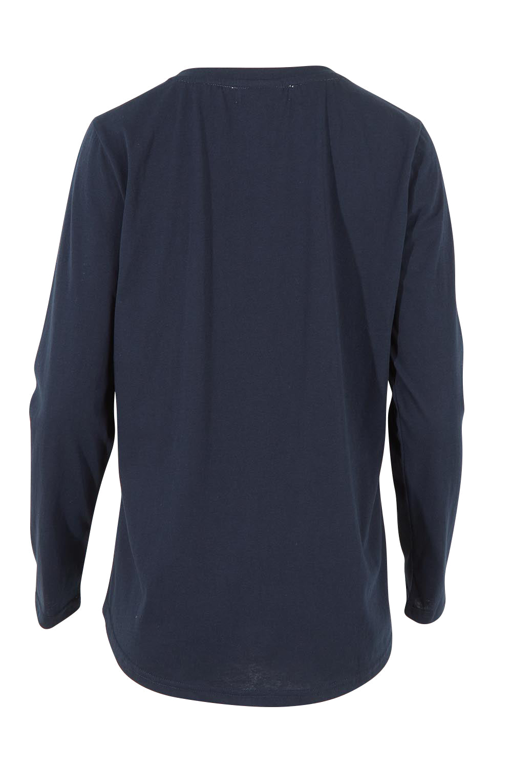 Product shot of the Heart Square Tee in colour Navy (Blue), from the back