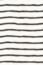 Product shot of the City Stripe Tee in colour Blackivory (White), detail
