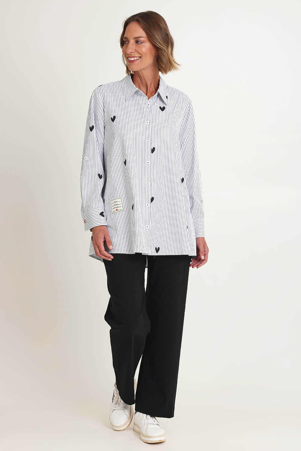 Aspen Stripe Cotton Shirt – Blkwhite