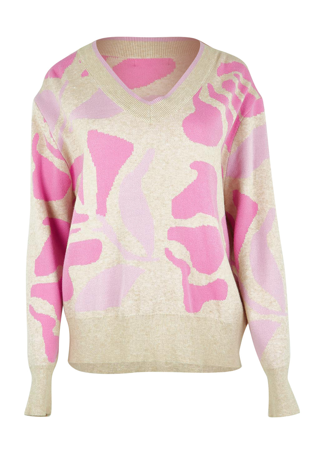 Product shot of the Blushing Knit in colour Pink (Pink), from the front