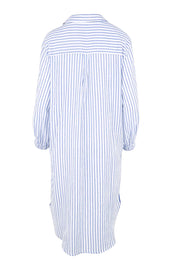 Product shot of the Coast Stripe Shirtdress – Bluewhite in colour Bluewhite, from the back