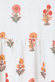 Product shot of the Candelabra Flower Dress – Natural in colour Natural, showing detail