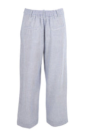 Product shot of the City Stripe Pant - Navywhite in colour Navywhite, from the back