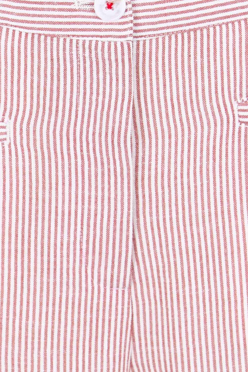Product shot of the City Stripe Pant - Redwhite in colour Redwhite, showing detail
