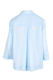 Product shot of the Costa Mesa Cotton Shirt - Paleblue in colour Paleblue, from the back