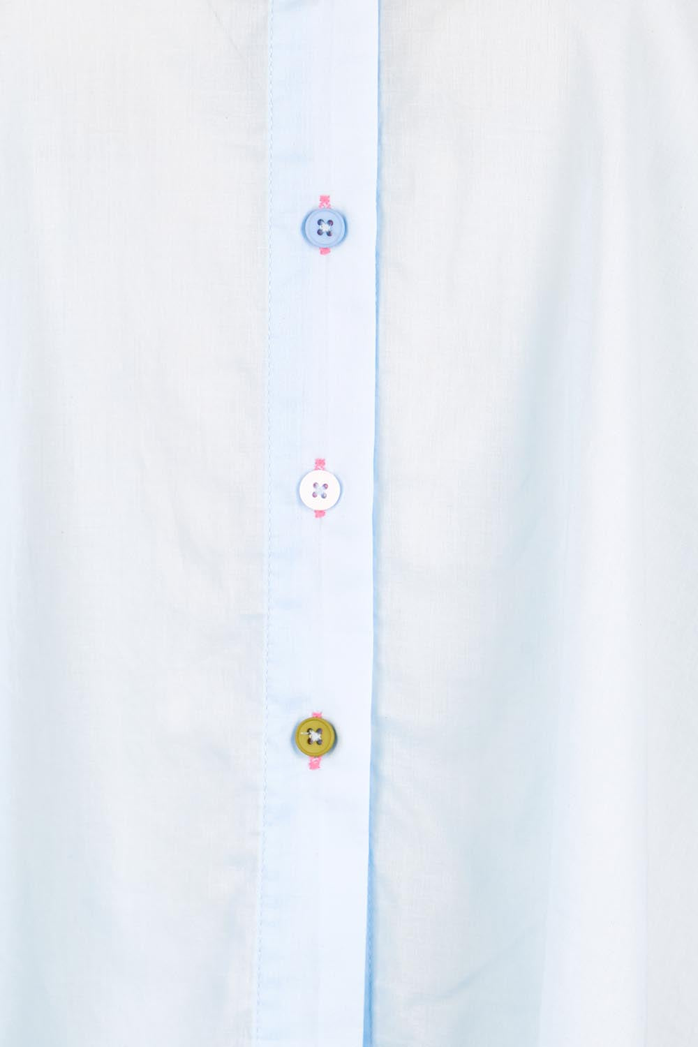 Product shot of the Costa Mesa Cotton Shirt - Paleblue in colour Paleblue, showing detail