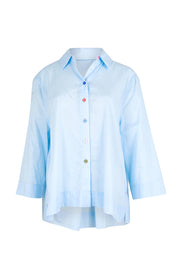 Product shot of the Costa Mesa Cotton Shirt - Paleblue in colour Paleblue, from the front
