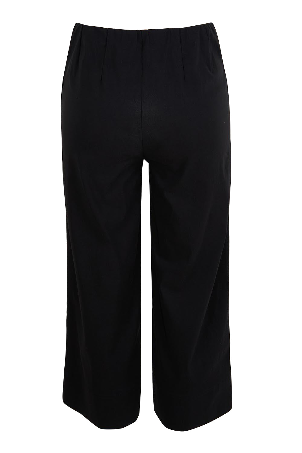 Product shot of the Zara Wide Leg Pant - Black in colour Black, from the back