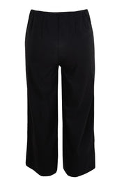 Product shot of the Zara Wide Leg Pant - Black in colour Black, from the back