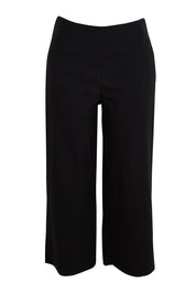 Product shot of the Zara Wide Leg Pant - Black in colour Black, from the front